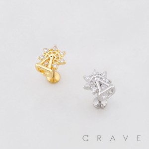 FERRIS WHEEL MULTI CZ THREADLESS (PUSH IN) 316L SURGICAL STEEL LABRET SET